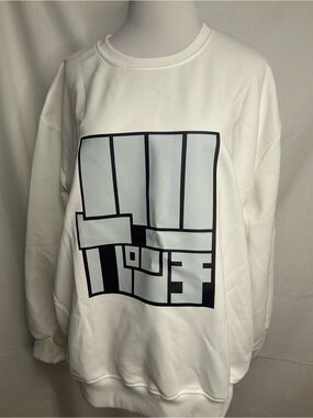 2122 - Men's White Graphic Sweatshirt - Branded Crewneck